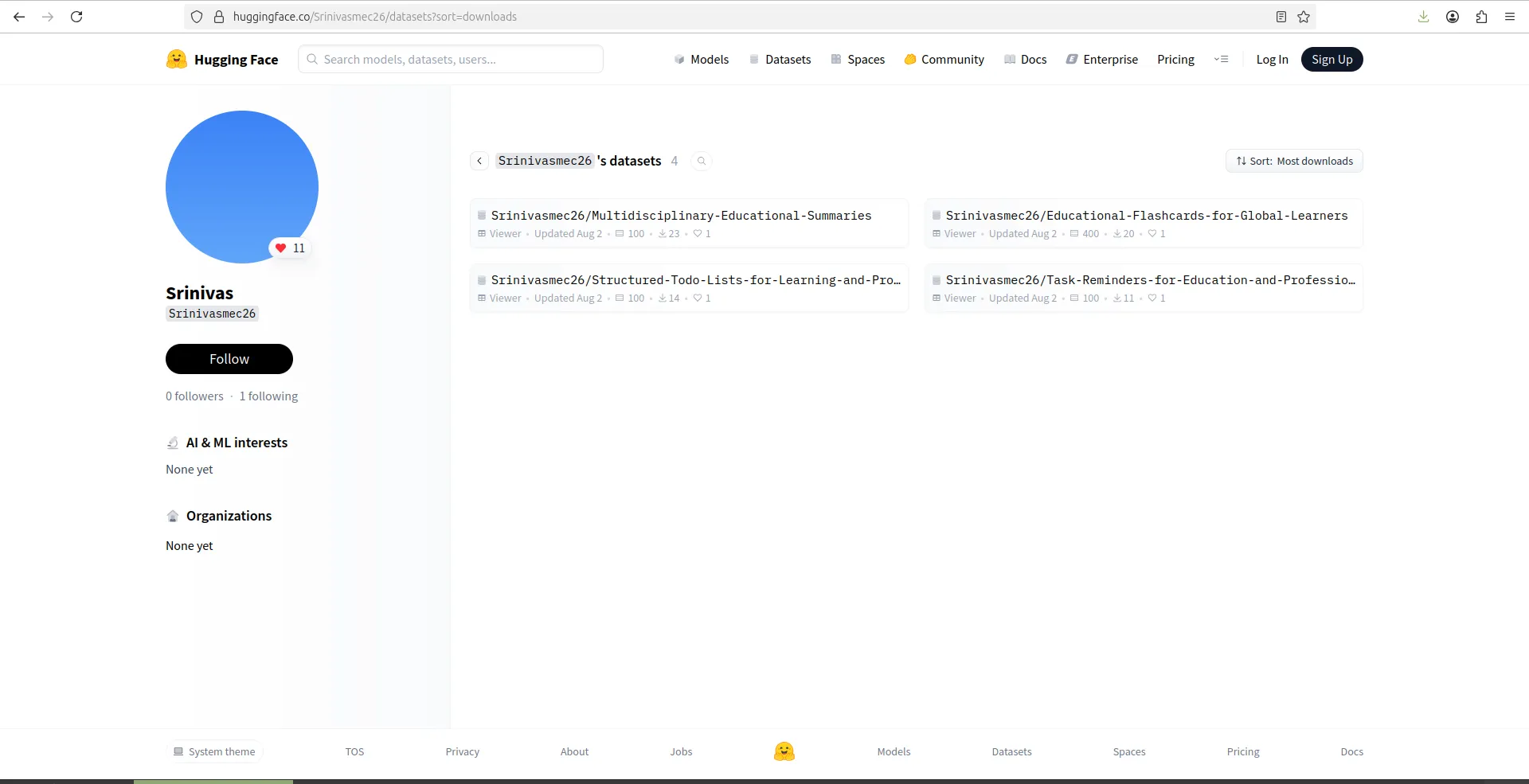 HuggingFace Downloads