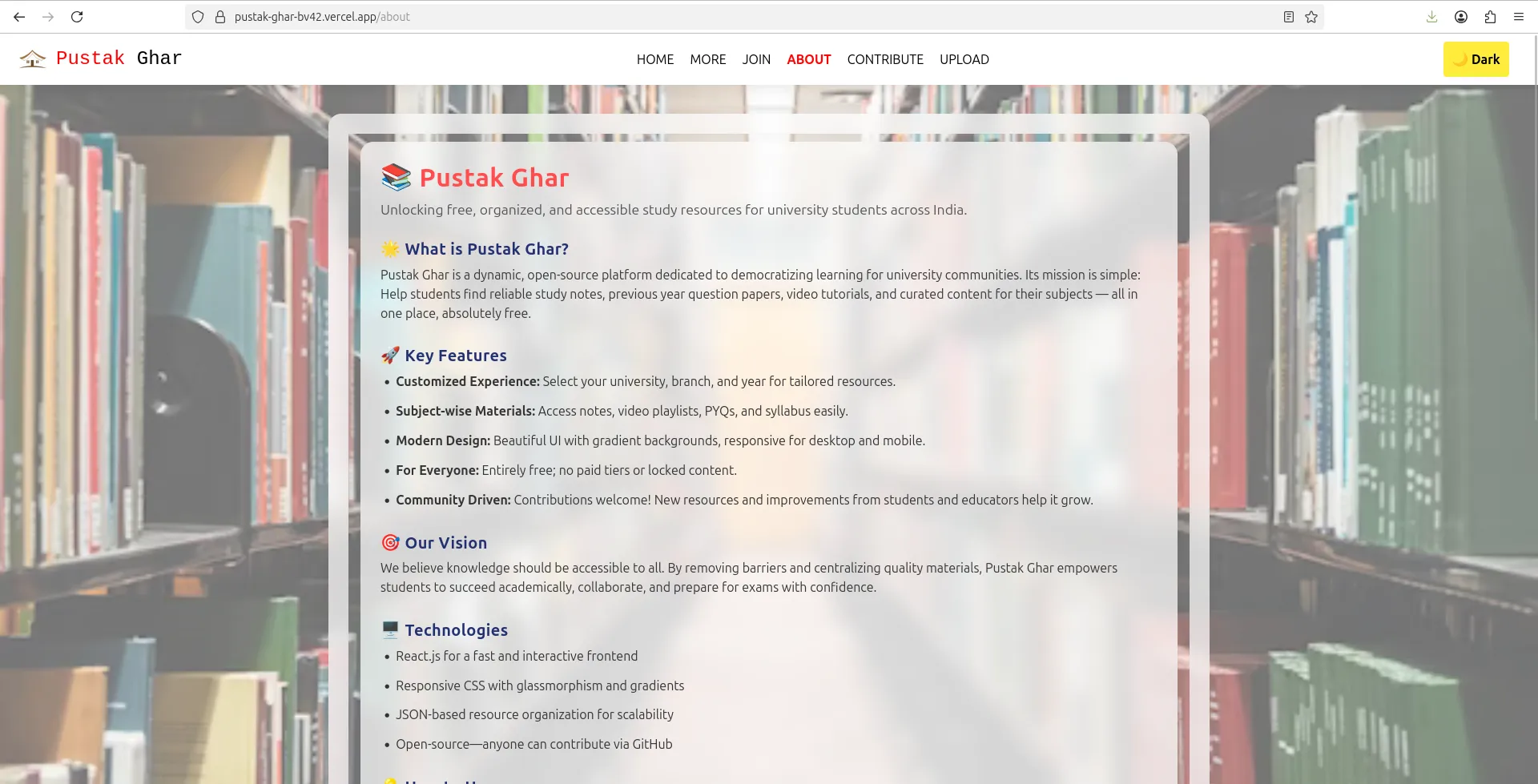 Pustak Ghar — Study Resources Platform (GSSoC 2025)